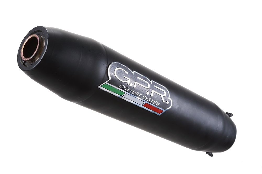 Exhaust compatible with Royal Enfield Meteor 350 2021-2023, Deeptone Nero, Homologated legal slip-on exhaust including removable db killer, link pipe and catalyst 