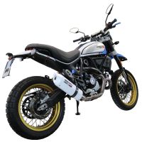 Scarico compatibile con Ducati Scrambler 800 Icon -Icon Dark 2021-2022, Albus Evo4, Terminale di scarico omologato, fornito con db killer estraibile, catalizzatore e raccordo specifico