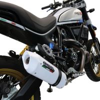 Scarico compatibile con Ducati Scrambler 800 Icon -Icon Dark 2021-2022, Albus Evo4, Terminale di scarico omologato, fornito con db killer estraibile, catalizzatore e raccordo specifico