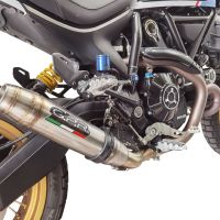 Scarico compatibile con Ducati Scrambler 800 Urban Motard 2021-2023, Deeptone Inox, Terminale di scarico omologato,fornito con db killer estraibile,catalizzatore e collettore