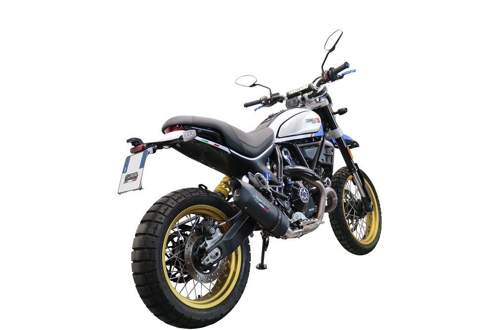 Scarico compatibile con Ducati Scrambler 800 Icon - Icon Dark 2021-2022, Furore Evo4 Nero, Terminale di scarico omologato,fornito con db killer estraibile,catalizzatore e collettore