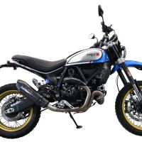 Scarico compatibile con Ducati Scrambler 800 Desert Sled -DS Fasthouse 2021-2024, GP Evo4 Poppy, Terminale di scarico omologato,fornito con db killer estraibile,catalizzatore e collettore