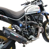 Scarico compatibile con Ducati Scrambler 800 Desert Sled - DS Fasthouse 2021-2024, GP Evo4 Poppy, Terminale di scarico omologato,fornito con db killer estraibile,catalizzatore e collettore