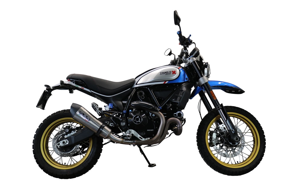 Exhaust compatible with Ducati Scrambler 800 Desert Sled -DS Fasthouse 2021-2024, GP Evo4 Titanium, Homologated legal slip-on exhaust including removable db killer, link pipe and catalyst 