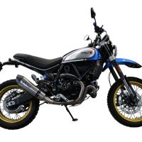 Exhaust system compatible with Ducati Scrambler 800 Desert Sled - DS Fasthouse 2021-2024, GP Evo4 Titanium, Homologated legal slip-on exhaust including removable db killer, link pipe and catalyst 