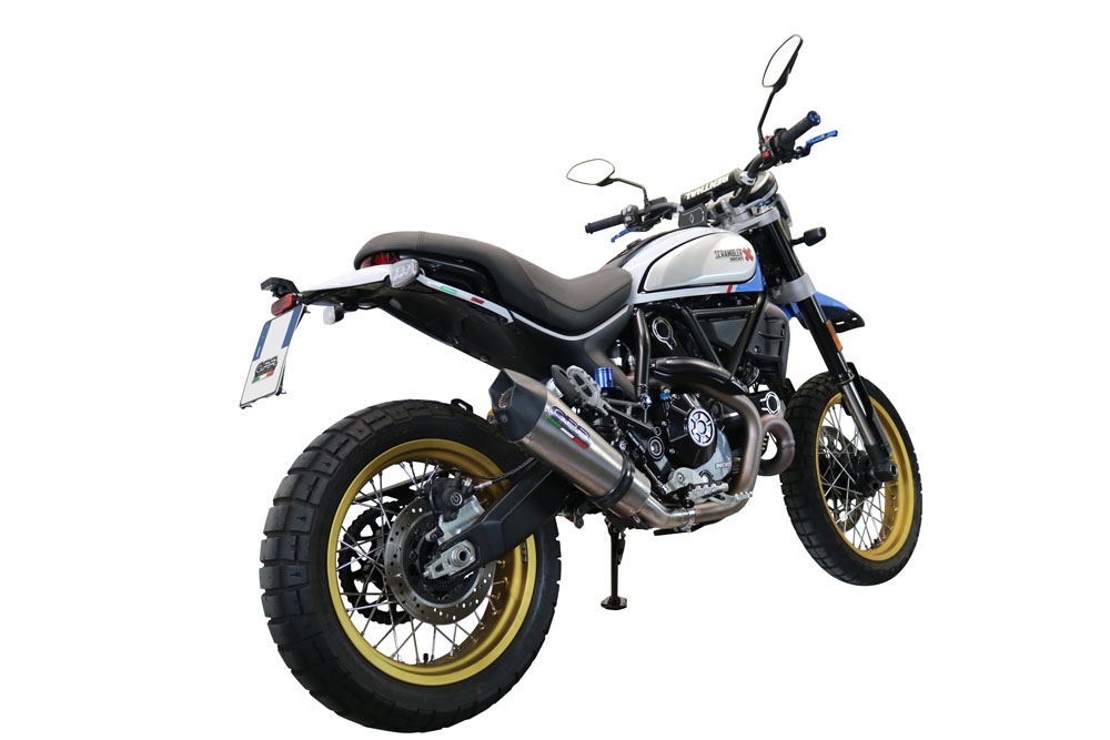 Exhaust compatible with Ducati Scrambler 800 Desert Sled -DS Fasthouse 2021-2024, GP Evo4 Titanium, Homologated legal slip-on exhaust including removable db killer, link pipe and catalyst 