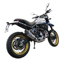 Exhaust system compatible with Ducati Scrambler 800 Desert Sled - DS Fasthouse 2021-2024, GP Evo4 Titanium, Homologated legal slip-on exhaust including removable db killer, link pipe and catalyst 