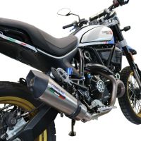 Exhaust system compatible with Ducati Scrambler 800 Desert Sled - DS Fasthouse 2021-2024, GP Evo4 Titanium, Homologated legal slip-on exhaust including removable db killer, link pipe and catalyst 