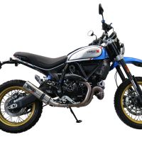 Scarico compatibile con Ducati Scrambler 800 Icon - Icon Dark 2021-2022, M3 Inox , Terminale di scarico omologato,fornito con db killer estraibile,catalizzatore e collettore