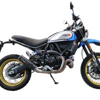 Exhaust system compatible with Ducati Scrambler 800 Nightshift - Urban Motard 2021-2022, M3 Black Titanium, Homologated legal slip-on exhaust including removable db killer, link pipe and catalyst 