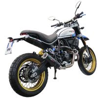 Scarico compatibile con Ducati Scrambler 800 Icon -Icon Dark 2021-2022, M3 Black Titanium, Terminale di scarico omologato,fornito con db killer estraibile,catalizzatore e collettore