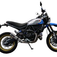 Scarico compatibile con Ducati Scrambler 800 Nightshift - Urban Motard 2021-2022, M3 Titanium Natural, Terminale di scarico omologato,fornito con db killer estraibile,catalizzatore e collettore