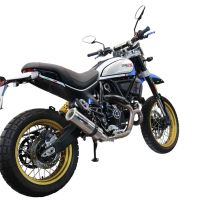 Scarico compatibile con Ducati Scrambler 800 Urban Motard 2021-2023, M3 Titanium Natural, Terminale di scarico omologato,fornito con db killer estraibile,catalizzatore e collettore