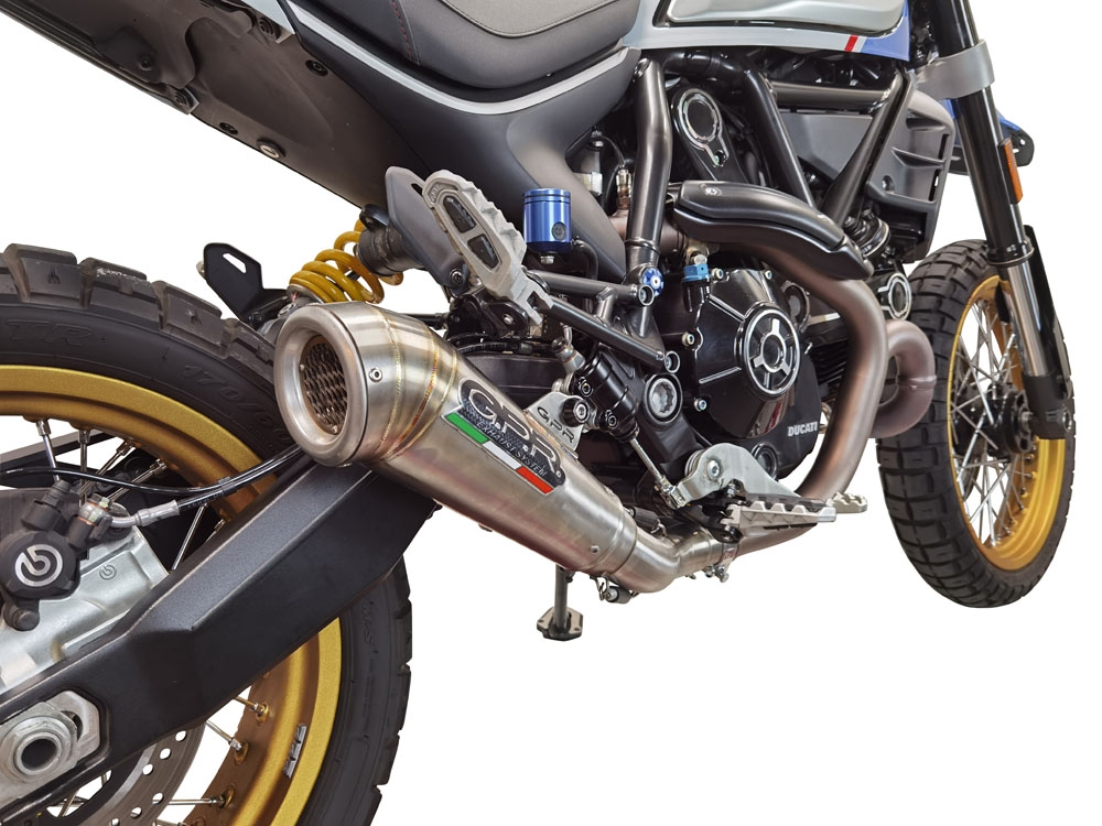 Scarico compatibile con Ducati Scrambler 800 Desert Sled - DS Fasthouse 2021-2024, Powercone Evo, Terminale di scarico omologato,fornito con db killer estraibile,catalizzatore e collettore