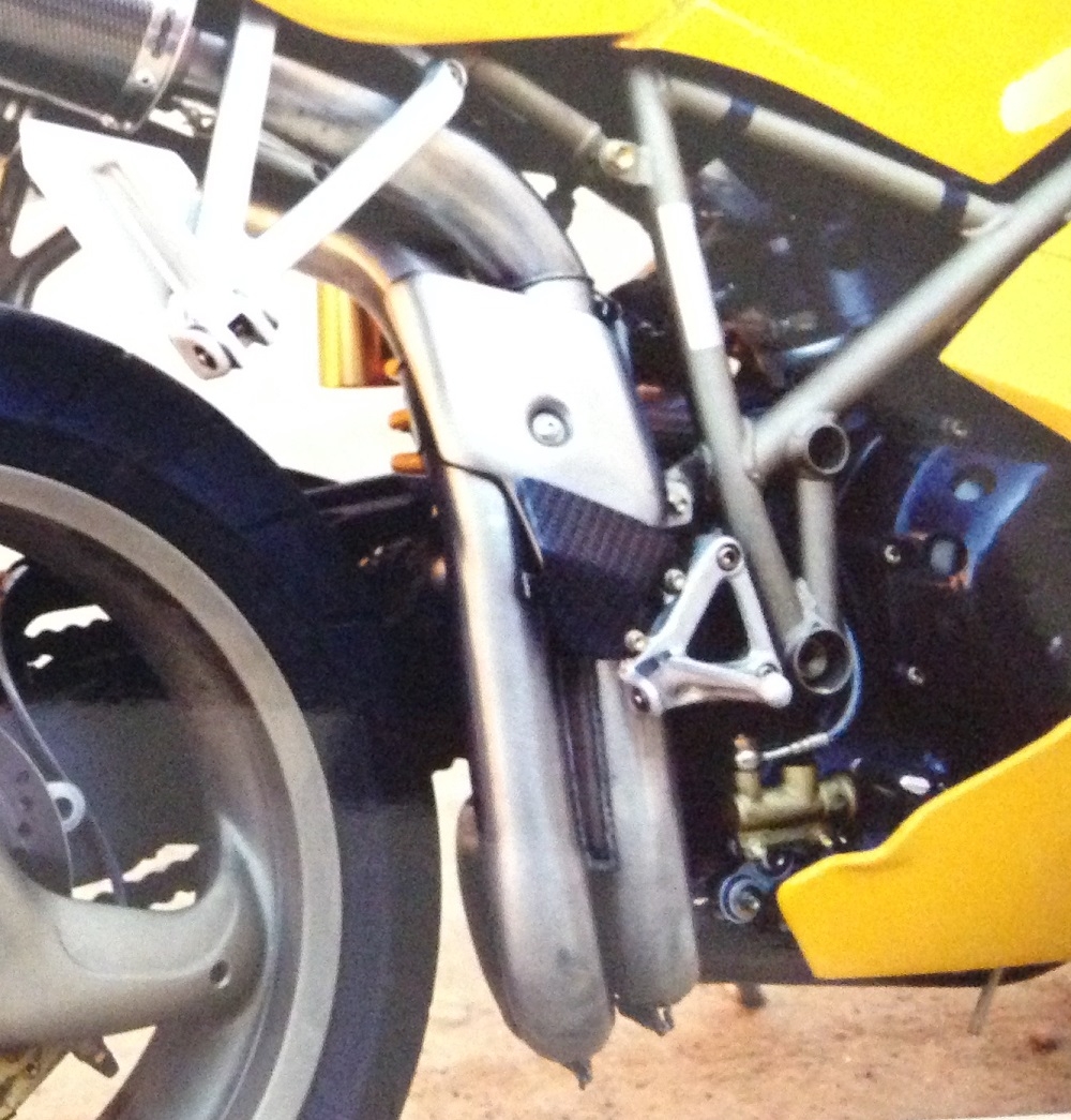 Exhaust system compatible with Ducati 748 - S - SP - SPS - R - RS 1995-2002, Deeptone Inox, Mid-full system exhaust with dual homologated and legal silencers, including removable db killer 