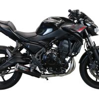 Exhaust system compatible with Kawasaki Ninja 650 2017-2020, M3 Black Titanium, Homologated legal full system exhaust, including removable db killer and catalyst 