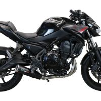 Exhaust system compatible with Kawasaki Z 650 2017-2020, M3 Black Titanium, Homologated legal full system exhaust, including removable db killer and catalyst 