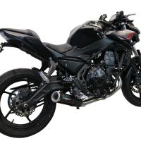 Exhaust system compatible with Kawasaki Z 650 2017-2020, M3 Black Titanium, Homologated legal full system exhaust, including removable db killer and catalyst 