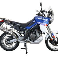 Scarico compatibile con Aprilia Tuareg 660 2021-2024, Satinox , Scarico omologato, silenziatore con db killer estraibile e raccordo specifico