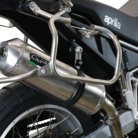 Scarico compatibile con Aprilia Tuareg 660 2021-2024, Satinox , Scarico omologato, silenziatore con db killer estraibile e raccordo specifico