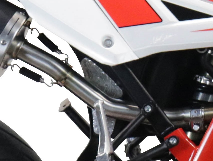 Exhaust system compatible with Beta RR 125 4T Enduro 2019-2020, Furore Evo4 Poppy, Homologated legal slip-on exhaust including removable db killer, link pipe and catalyst 