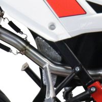 Exhaust system compatible with Beta RR 125 4T Motard 2019-2020, Furore Evo4 Poppy, Homologated legal slip-on exhaust including removable db killer, link pipe and catalyst 