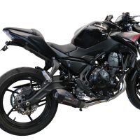 Exhaust system compatible with Kawasaki Z 650 2017-2020, GP Evo4 Poppy, Homologated legal full system exhaust, including removable db killer and catalyst 