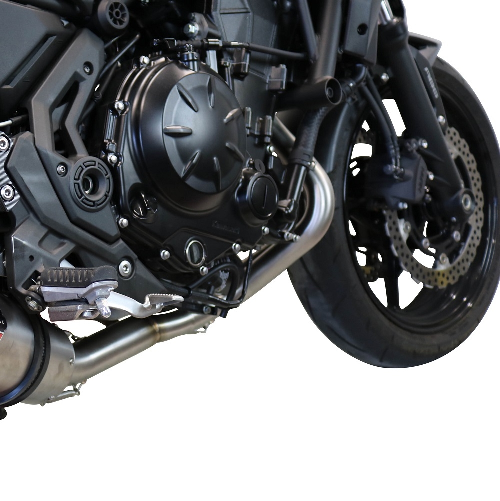 Exhaust system compatible with Kawasaki Ninja 650 2017-2020, M3 Black Titanium, Homologated legal full system exhaust, including removable db killer and catalyst 