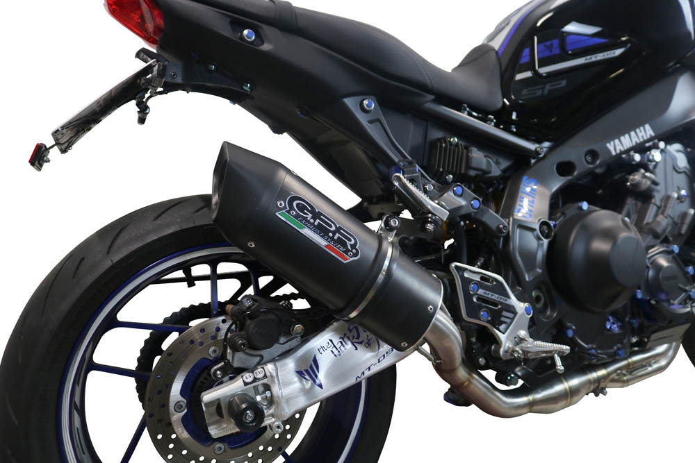 Exhaust system compatible with Yamaha Mt-09 2021-2024, Furore Evo4 Nero, Homologated legal full system exhaust, including removable db killer and catalyst 