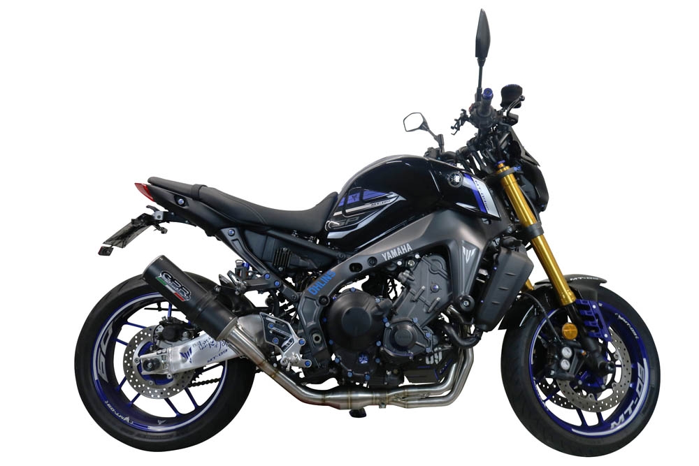 Scarico compatibile con Yamaha Mt-09 2021-2023, M3 Black Titanium, Scarico completo omologato,fornito con db killer estraibile,catalizzatore e collettore