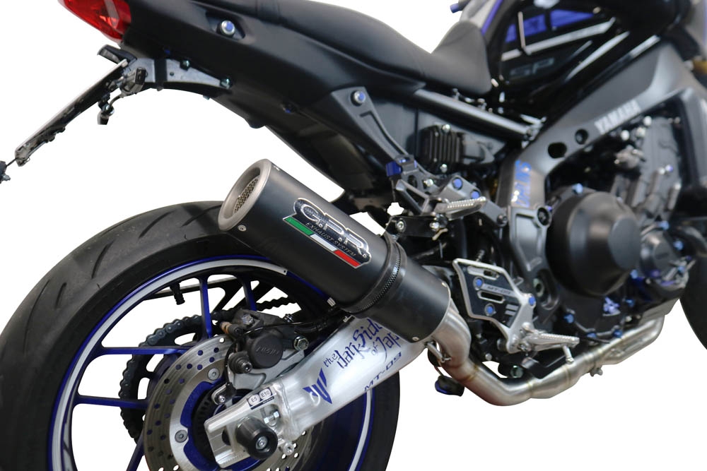 Scarico compatibile con Yamaha Mt-09 2021-2023, M3 Black Titanium, Scarico completo omologato,fornito con db killer estraibile,catalizzatore e collettore