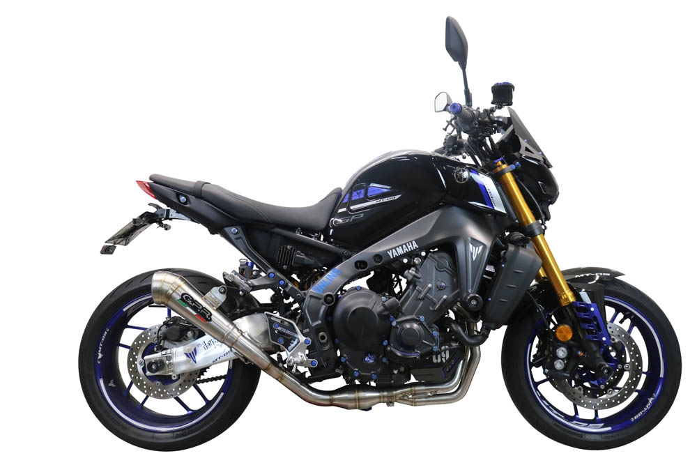 Scarico compatibile con Yamaha Mt-09 2021-2023, Powercone Evo, Scarico completo omologato,fornito con db killer estraibile,catalizzatore e collettore