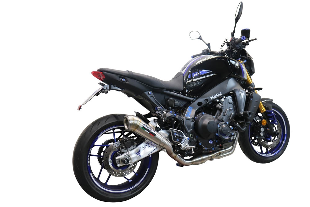 Scarico compatibile con Yamaha Mt-09 2021-2023, Powercone Evo, Scarico completo omologato,fornito con db killer estraibile,catalizzatore e collettore