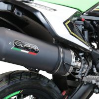 Exhaust compatible with KL MOTOR KXE 125 2022-2023, Furore Evo4 Nero, Homologated legal slip-on exhaust including removable db killer, link pipe and catalyst 