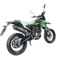 Exhaust compatible with KL MOTOR KXE 125 2022-2023, Furore Evo4 Poppy, Homologated legal slip-on exhaust including removable db killer, link pipe and catalyst 