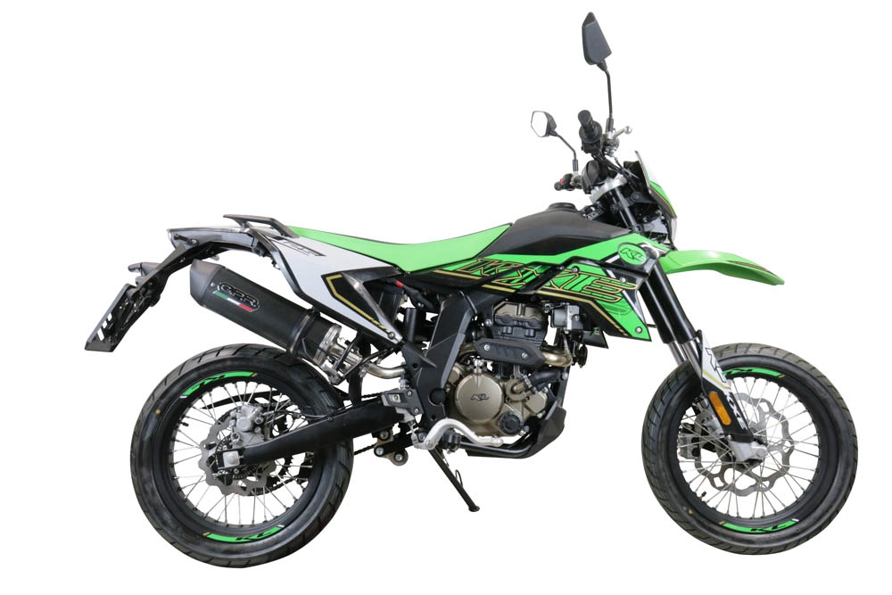 Exhaust compatible with KL MOTOR KXE 125 2022-2023, Furore Evo4 Poppy, Homologated legal slip-on exhaust including removable db killer, link pipe and catalyst 