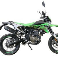 Exhaust compatible with KL MOTOR KXE 125 2022-2023, Furore Evo4 Poppy, Homologated legal slip-on exhaust including removable db killer, link pipe and catalyst 