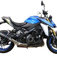 Exhaust system compatible with Suzuki Gsx-S 1000 2017-2020, Furore Evo4 Nero, Homologated legal full system exhaust, including removable db killer and catalyst 