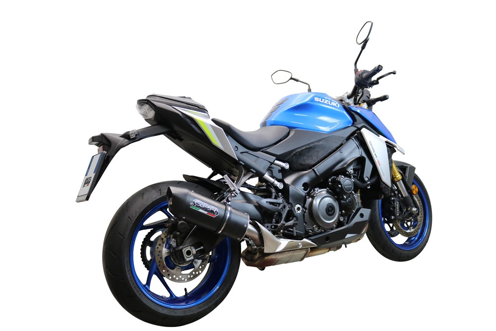 Exhaust system compatible with Suzuki Gsx-S 1000 2015-2016, Furore Nero, Homologated legal full system exhaust, including removable db killer and catalyst 