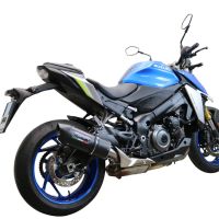 Exhaust system compatible with Suzuki Gsx-S 1000 2017-2020, Furore Evo4 Nero, Homologated legal full system exhaust, including removable db killer and catalyst 