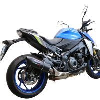 Exhaust system compatible with Suzuki Gsx-S 1000 2021-2024, Furore Evo4 Nero, Homologated legal full system exhaust, including removable db killer and catalyst 