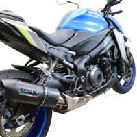 Scarico compatibile con Suzuki Gsx-S 1000 F 2017-2020, Furore Evo4 Nero, Scarico omologato, silenziatore con db killer estraibile e raccordo specifico