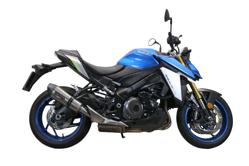 Scarico compatibile con Suzuki Gsx-S 1000 2021-2025, GP Evo4 Titanium, Scarico omologato, silenziatore con db killer estraibile e raccordo specifico