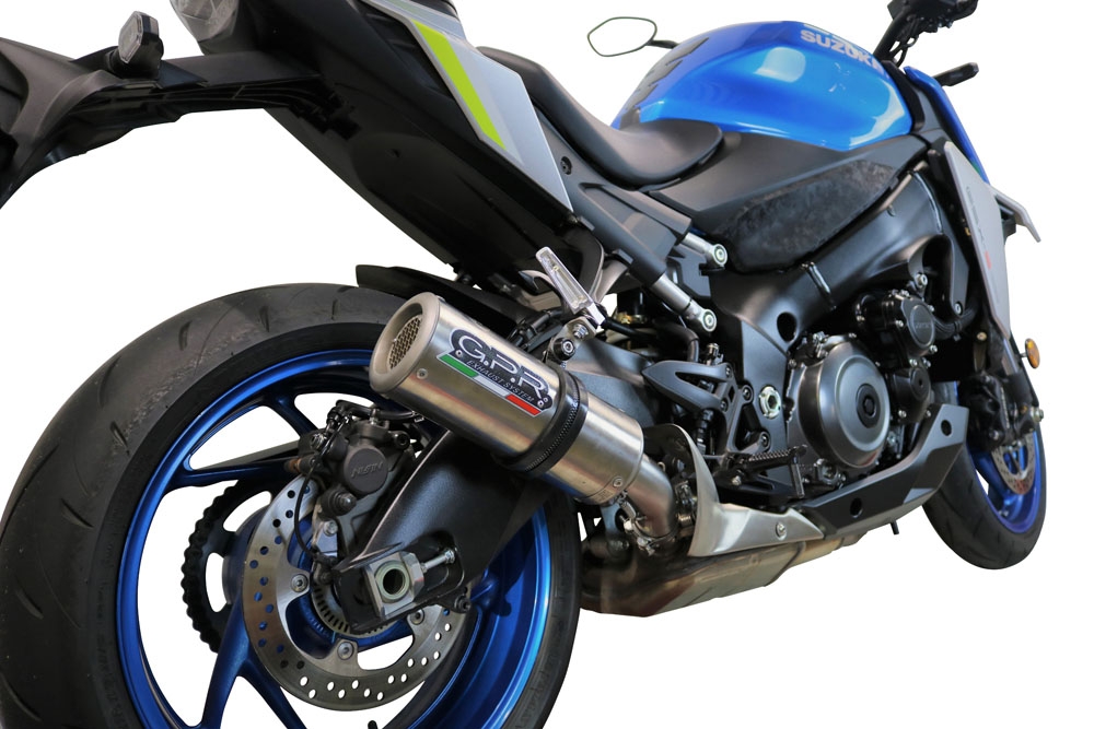 Exhaust system compatible with Suzuki Gsx-S 1000 2017-2020, M3 Inox , Homologated legal slip-on exhaust including removable db killer and link pipe 