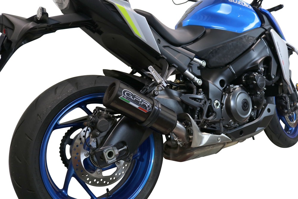 Exhaust system compatible with Suzuki Gsx-S 1000 2015-2016, M3 Titanium Natural, Homologated legal slip-on exhaust including removable db killer and link pipe 