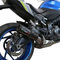 Exhaust system compatible with Suzuki Gsx-S 1000 2017-2020, M3 Black Titanium, Homologated legal slip-on exhaust including removable db killer and link pipe 