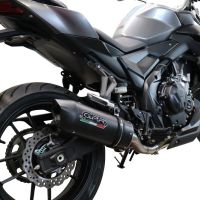 Exhaust system compatible with Voge 500R 2021-2024, Furore Evo4 Nero, Homologated legal slip-on exhaust including removable db killer and link pipe 