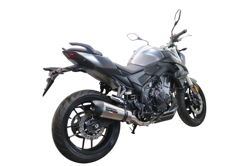 Scarico compatibile con Voge 500DS 2021-2024, GP Evo4 Titanium, Scarico omologato, silenziatore con db killer estraibile e raccordo specifico