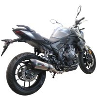 Exhaust system compatible with Voge 500R 2021-2024, GP Evo4 Titanium, Homologated legal slip-on exhaust including removable db killer and link pipe 