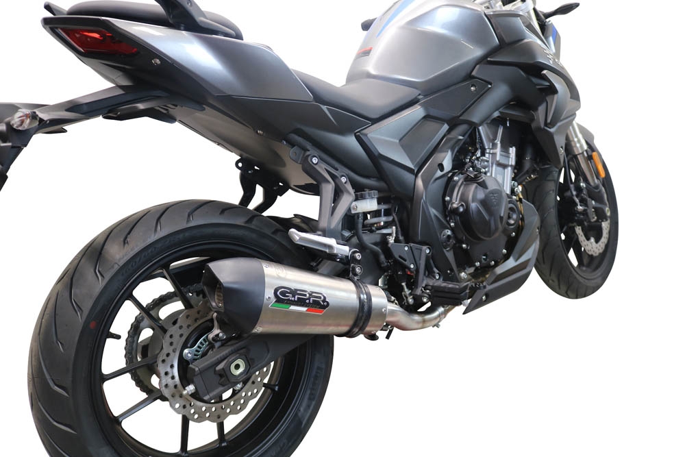 Scarico compatibile con Voge 500DS 2021-2024, GP Evo4 Titanium, Scarico omologato, silenziatore con db killer estraibile e raccordo specifico